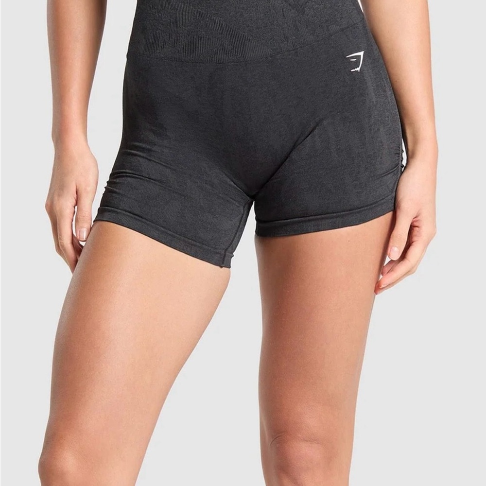 Gymshark Adapt Camo Seamless Shorts - Lava | Black/Onyx Grey